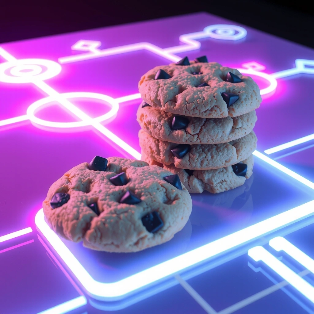 Ilustración de cookies digitales y seguridad